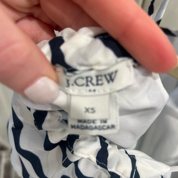 J. Crew Xs Striped Halter Ruffle Tank Navy White Shift Mini Summer Dress NWT! - Picture 6 of 6
